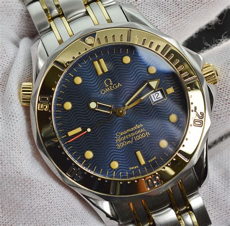 Omega Seamaster gold bezel